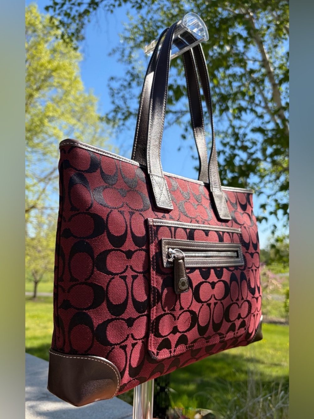 Vintage COACH Signature Slim Shoulder Tote EUCc - Picture 16 of 17